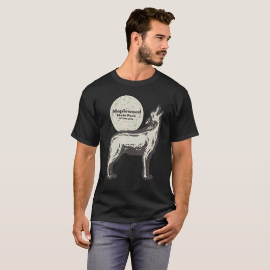 T-shirt Parc d'état de Maplewood Minnesota MN Wolf Moon Va (Devant entier)