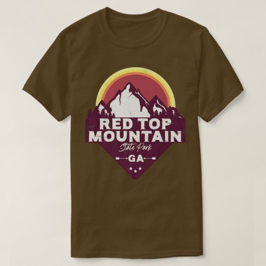 T-shirt Parc d'état de Red Top Mountain Georgia North Moun (Design devant)