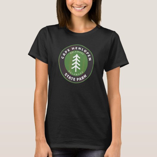 T-shirt Parc d'État du Cap Henlopen Delaware De Tree Badge (Devant)