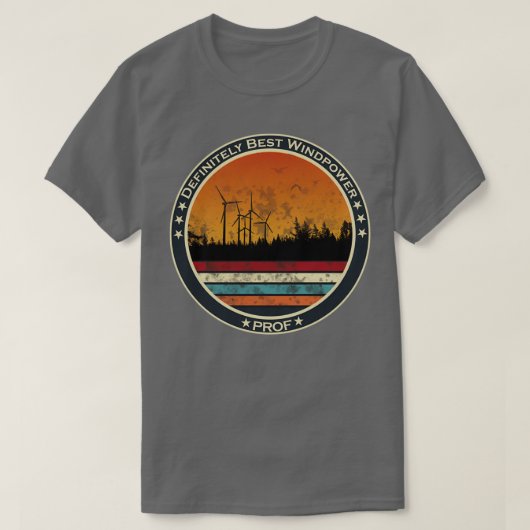 T-shirt Parc éolien d'énergie renouvelable dans la forêt a (Design devant)