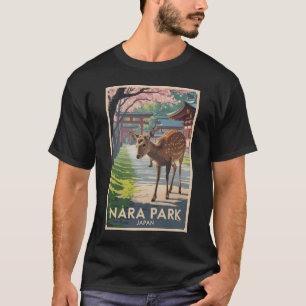 T-shirt Parc Nara Japon Cerf Illustration Art de Voyage Ré