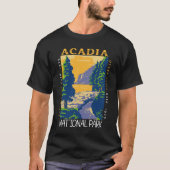 T-shirt Parc national Acadia Bar Port Otter Cliff Rétro (Devant)