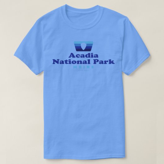T-shirt Parc national Acadia Insigne rétro Arrowhead bleu (Design devant)