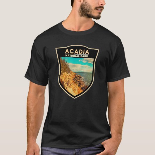 T-shirt Parc national Acadia Maine Bar Harbour Aquarelle B (Devant)