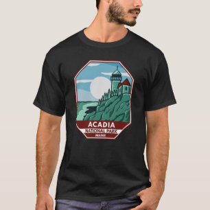 T-shirt Parc national Acadia Phare du Maine Emblem rétro