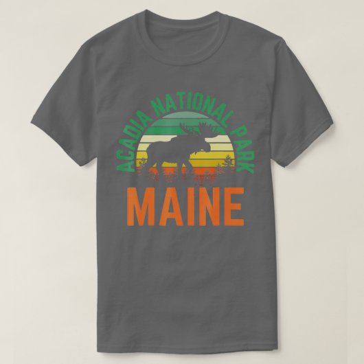 T-shirt Parc national Acadia Port du Maine Bar Moose Retro (Design devant)