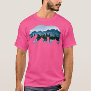T-shirt Parc national de Bear Vintage Ours Faune Montagnes