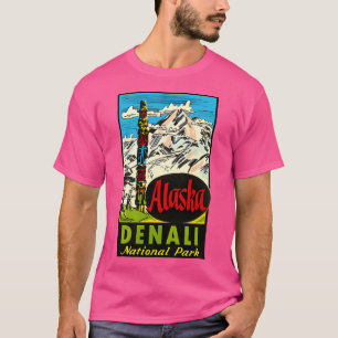 T-shirt Parc national de Denali Alaska Décal Vintage voyag