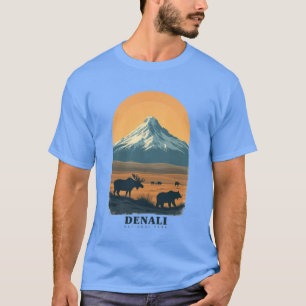 T-shirt Parc national de Denali Vintage Retro