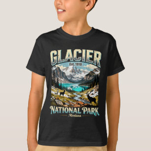 T-shirt Parc national de Glacier Montana Art de la nature