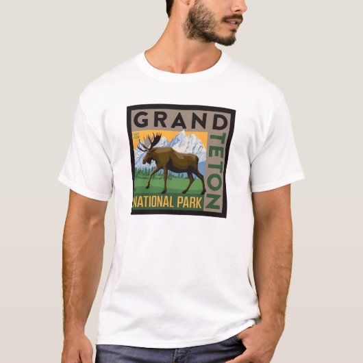 T-shirt Parc national de Grand Teton Moose (Devant)