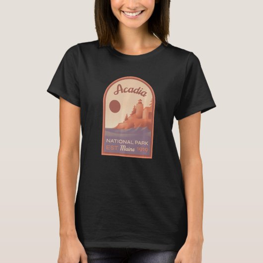 T-shirt Parc national de l'Acadie Badge Vintage (Devant)