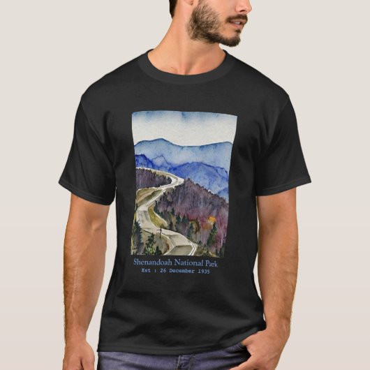 T-shirt Parc national de Shenandoah skyline de la couleur  (Devant)