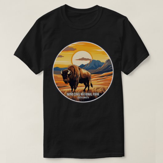 T-shirt Parc national de Wind Cave Dakota du Sud (Design devant)