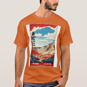 T-shirt Parc national de Wind Cave South Dakota USA Vintag