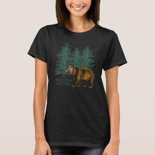 T-shirt Parc national de Yellowstone 150 Ans Ours Arbres S