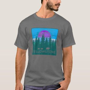 T-shirt Parc national de Yellowstone Arbre Ours Camping Ra