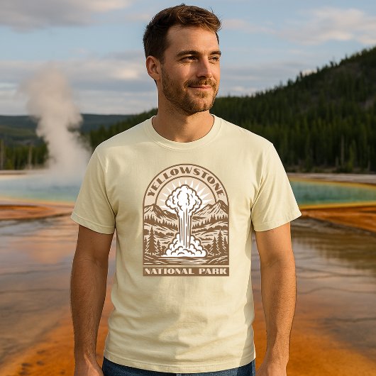 T-shirt Parc national de Yellowstone Art déco rétro