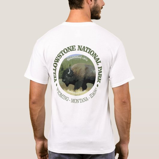 T-shirt Parc national de Yellowstone (bison) (Dos)