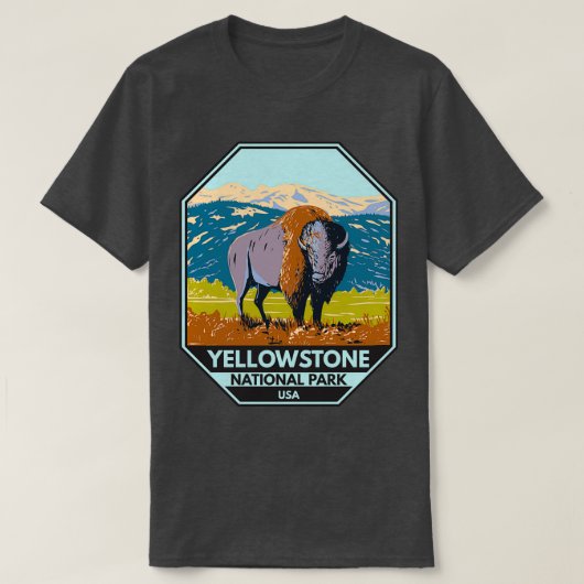 T-shirt Parc national de Yellowstone Bison nord-américain (Design devant)