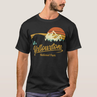 T-shirt Parc national de Yellowstone Bison randonnée vinta
