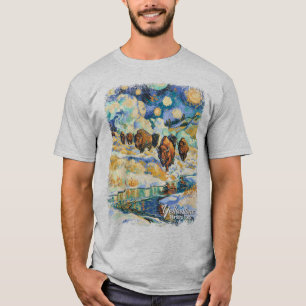 T-shirt Parc national de Yellowstone Bison Vintage Van Gog