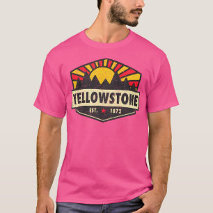 T-shirt Parc national de Yellowstone Hexagon Badge Mens Hi