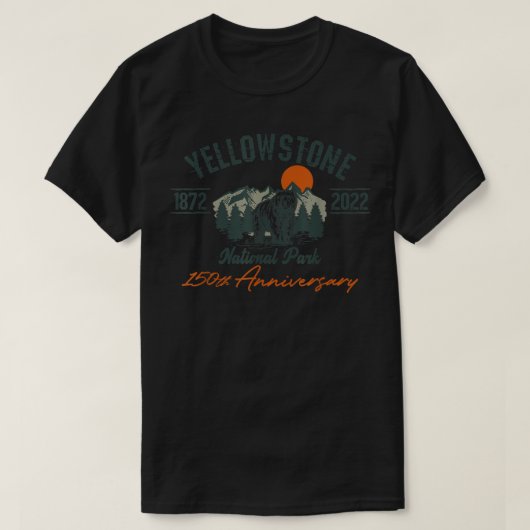 T-shirt Parc national de Yellowstone Mémora du 150e annive (Design devant)