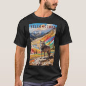T-shirt Parc national de Yellowstone Montagnes Wolf (Devant)