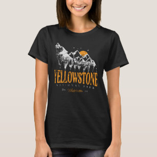 T-shirt Parc national de Yellowstone Montagnes Wolf Vintag