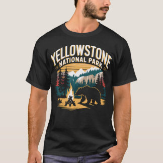T-shirt Parc national de Yellowstone ours bison loup améri
