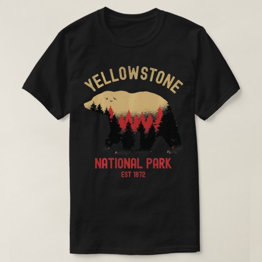 T-shirt Parc national de Yellowstone Ours Souvenir Cadeau (Design devant)