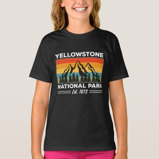 T-shirt Parc national de Yellowstone Randonnée Camping Rét (Devant)