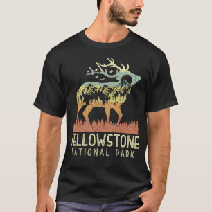 T-shirt Parc national de Yellowstone Rétro Montagne Vintag