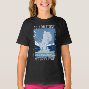 T-shirt Parc national de Yellowstone Vieux fidèles en détr