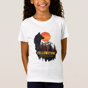 T-Shirt Parc national de Yellowstone, Wolf Orange Sunset A