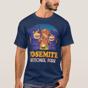 T-shirt Parc national de Yosemite Californie Ours noir Vin