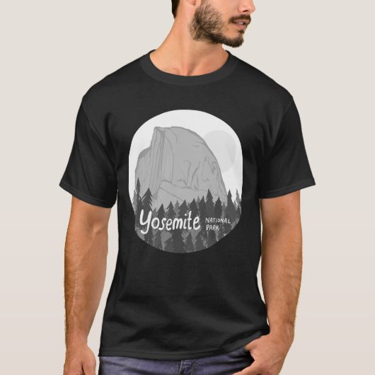 T-shirt Parc national de Yosemite - Niveaux de gris demi-d (Devant)