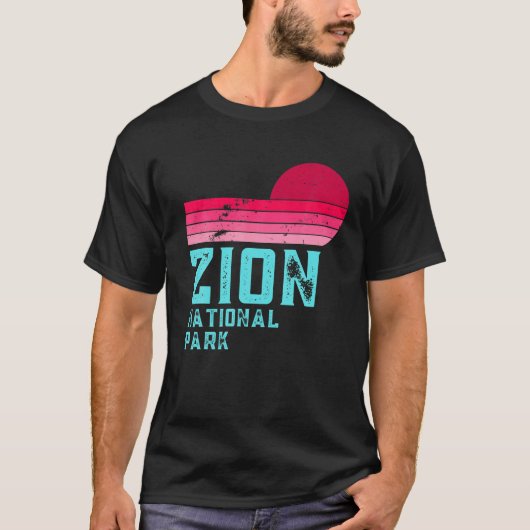 T-shirt Parc national de Zion | Retro 80'S Distressed (Devant)