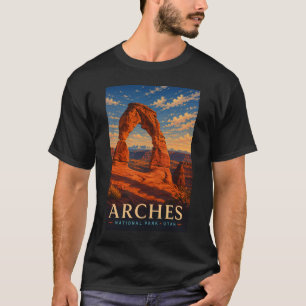 T-shirt Parc national des Arches Utah Voyage en gravure su