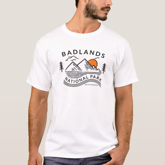 T-shirt Parc national des Badlands Dakota du Sud (Devant)