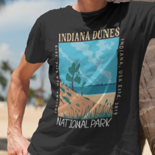 T-shirt Parc national des dunes de l'Indiana Vintage en dé