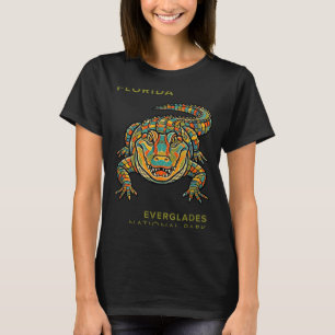 T-shirt parc national des Everglades alligator géométrique