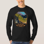 T-shirt Parc national des Glaciers Aller au chemin Sun<br><div class="desc">Design vectoriel de Glacier Park. Le parc est une zone sauvage située dans les Rocheuses du Montana,  avec des pics et des vallées sculptés par des glaciers qui s'étendent jusqu'à la frontière canadienne.</div>