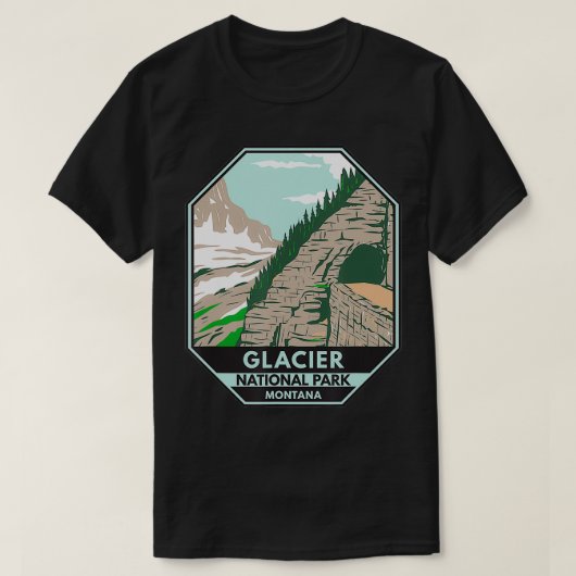 T-shirt Parc national des Glaciers Aller au chemin Sun Mon (Design devant)