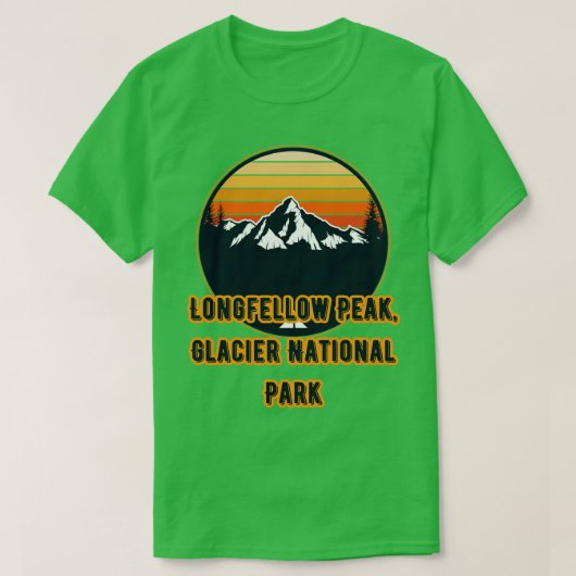 T-shirt Parc national des Glaciers de Longfellow Peak (Design devant)