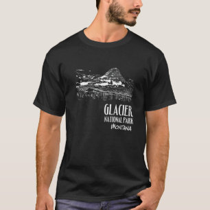 T-shirt Parc national des Glaciers Lac caché Vue sur Monta