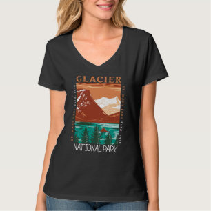 T-shirt Parc national des Glaciers Montana Vintage en détr