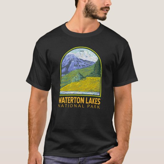 T-shirt Parc national des Lacs-Waterton Canada Voyage Vint (Devant)