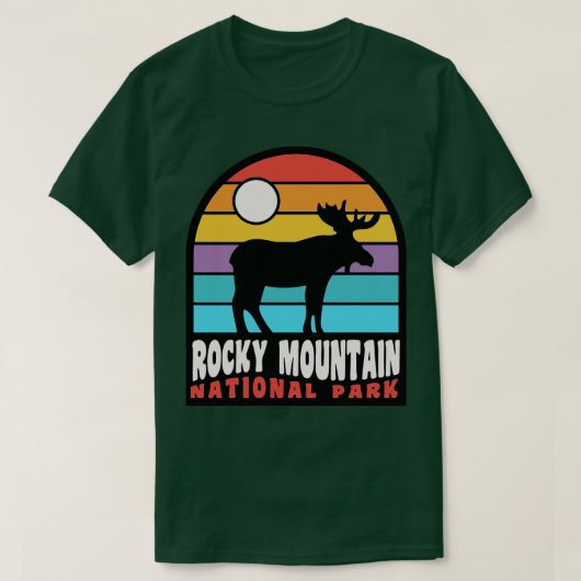 T-shirt Parc national des Rocheuses Badge d'orignal (Design devant)